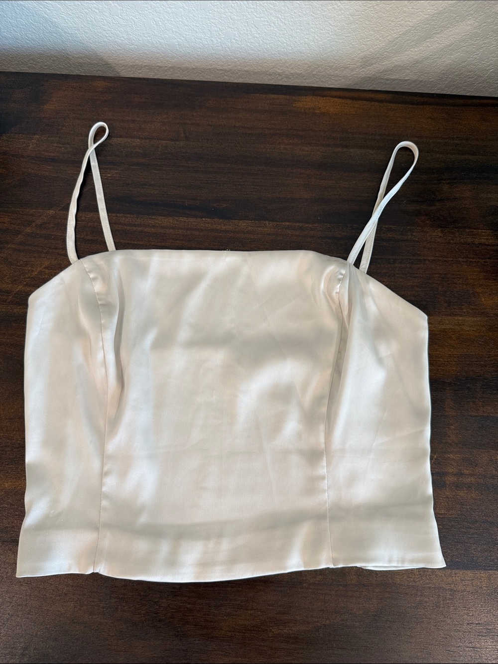 Sunday Best Ivory Satin Slim-Strap Camisole